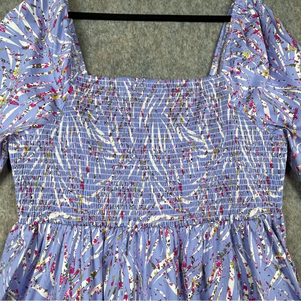 Eloquii Elements Puff Sleeve Zebra Print Smocked … - image 4